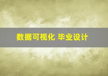 数据可视化 毕业设计